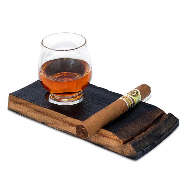 Southern Drinking Club Cigar Holder and Coaster With Whiskey Tasting Glass