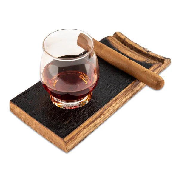 Southern Drinking Club Cigar Holder and Coaster With Whiskey Tasting Glass